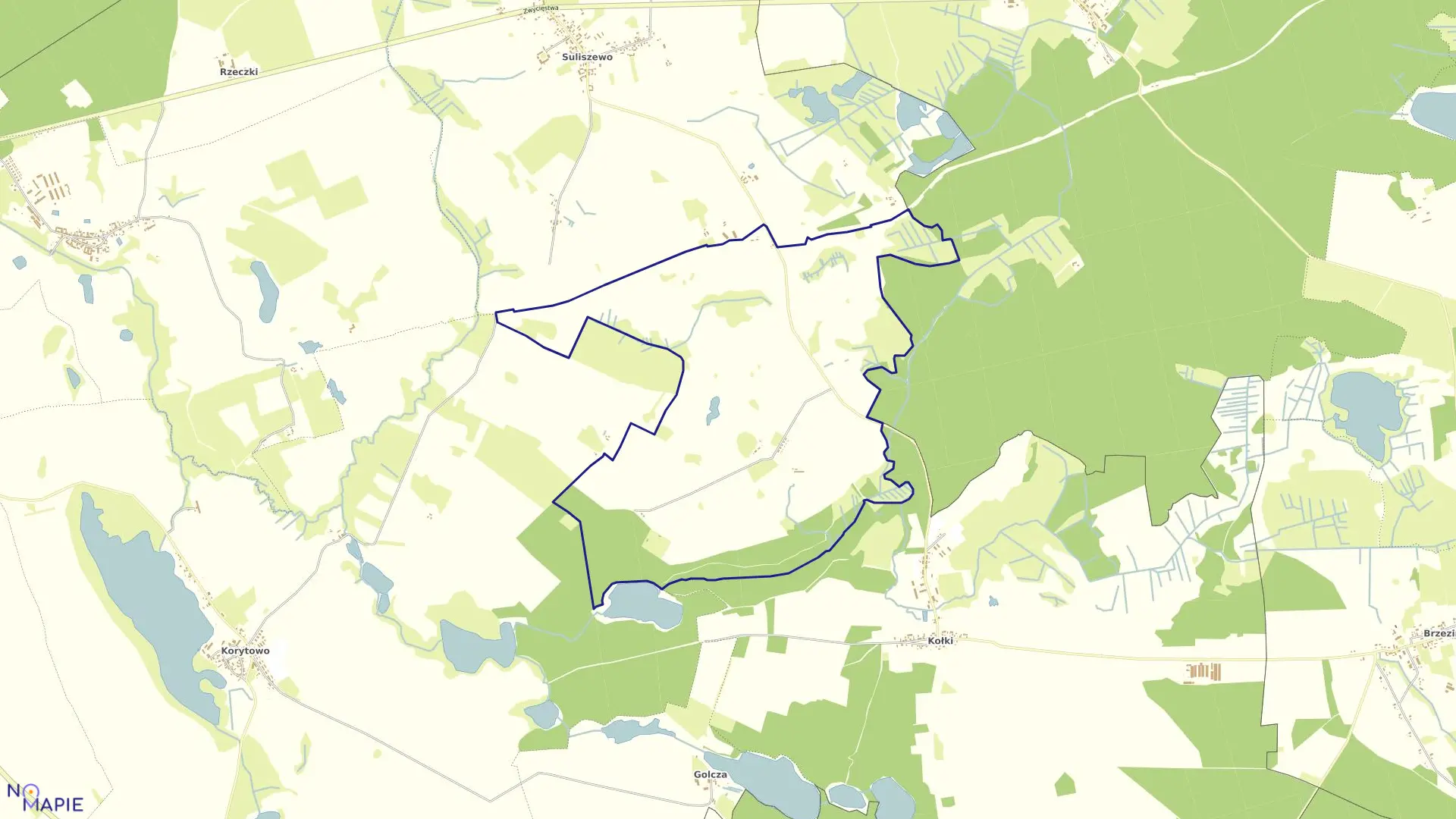 Mapa obrębu KRZOWIEC w gminie Choszczno